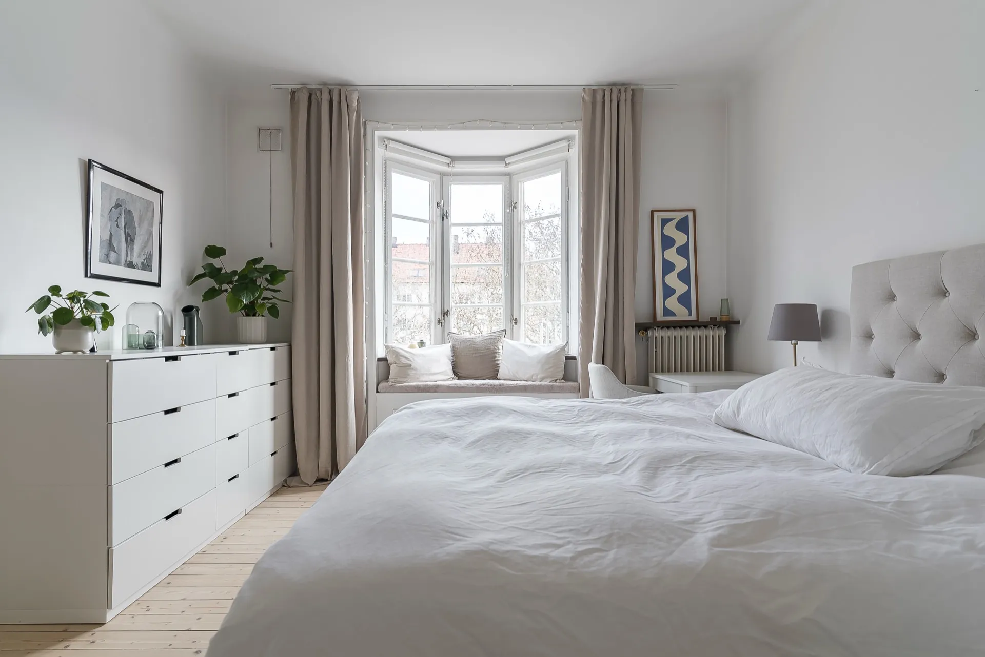 Sovrum i bostadsrätt vid St Knuts Torg, Malmö
